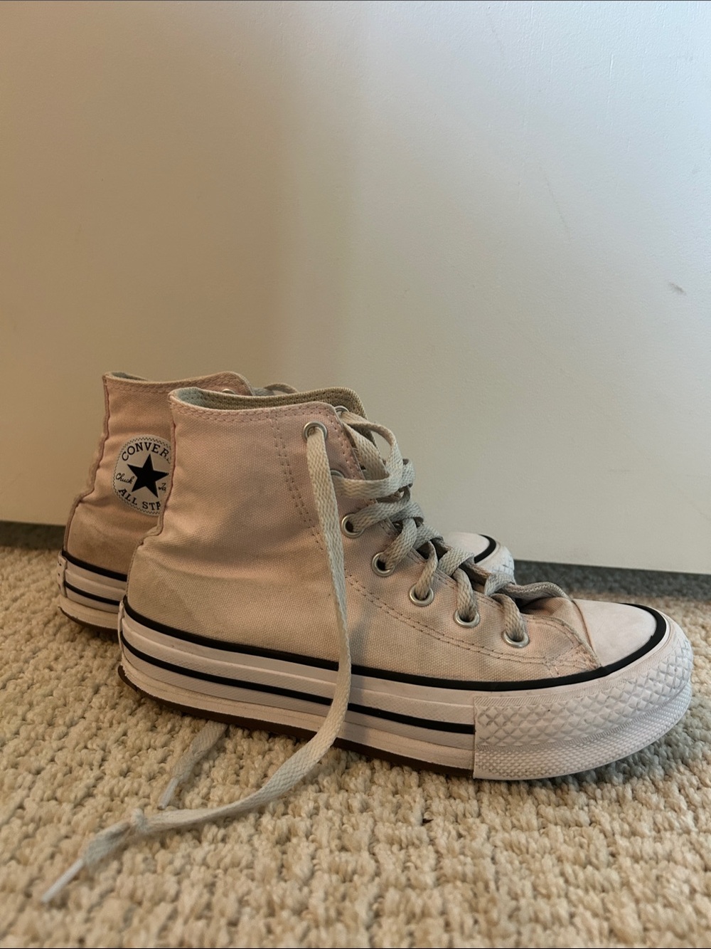 Converse High Top Sneakers - Pale Pink Canvas